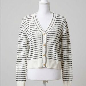 Scarlett Black and White Striped Cardigan
